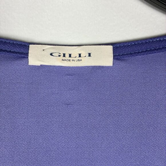 Gilli Liquid Knit Pullover Top Purple V Neck Womens Small Work Church Classic - Picture 4 of 6